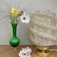 Vintage art deco globe table lamp in pale yellow Clichy glass