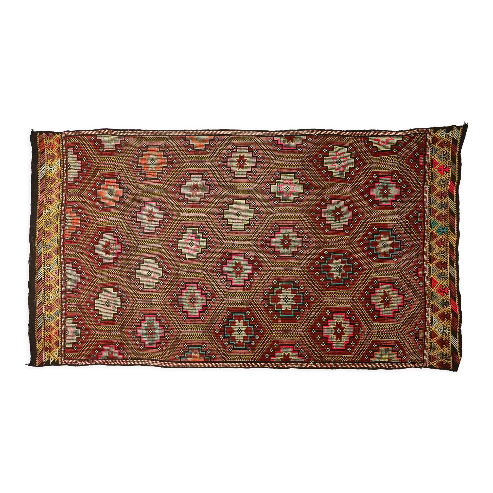 Anatolian handmade kilim rug 330 cm x 181 cm