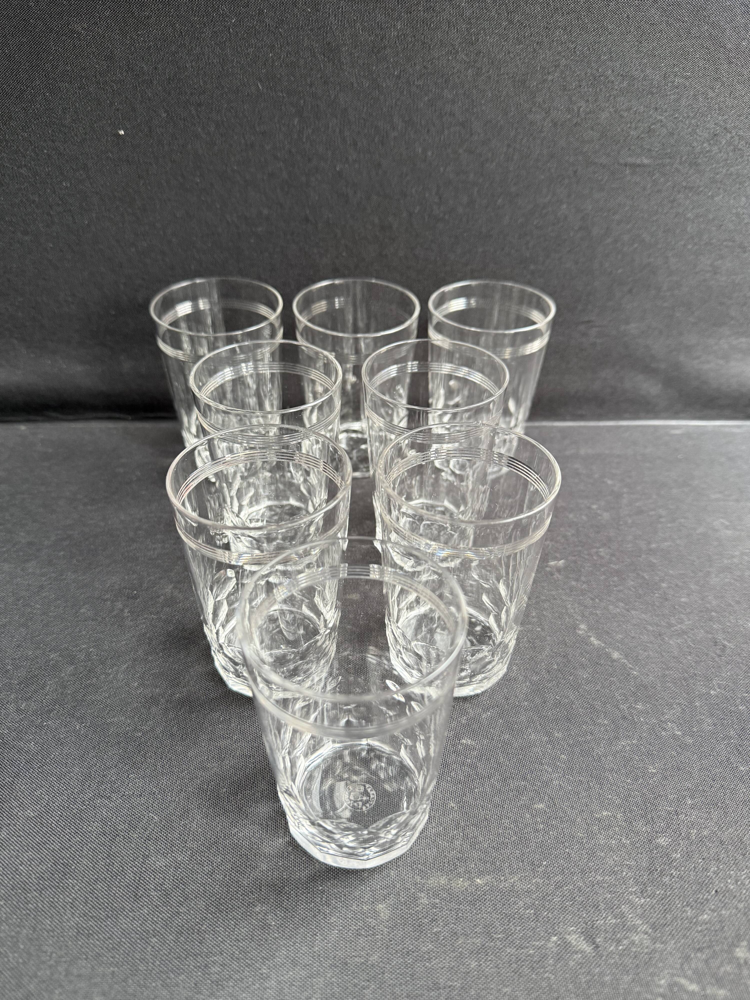 8 Baccarat Chauny tumbler glasses