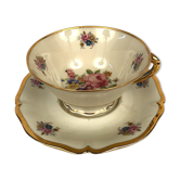Petit-déjeuner, tasse et sous-tasse. Limoges, ancienne fabrique royale