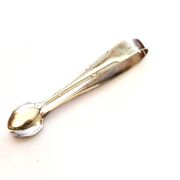 WMF vintage sugar tongs in silver-plated metal with crossed ribbon decoration.