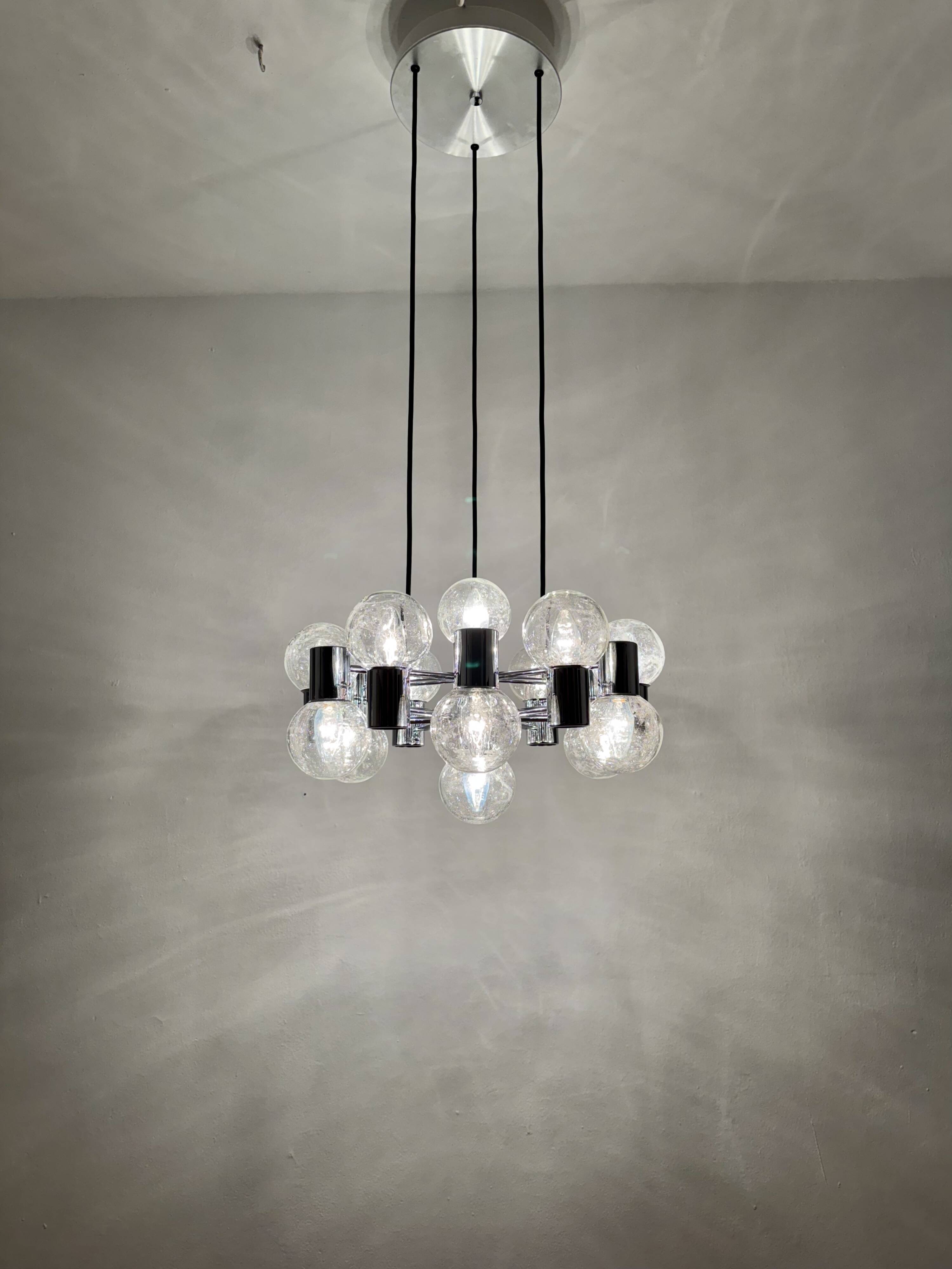 Chromed 1970s Sputnik Chandelier by Doria