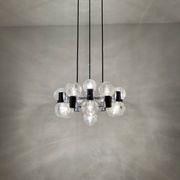Lustre Spoutnik chromé par Doria, années 1970