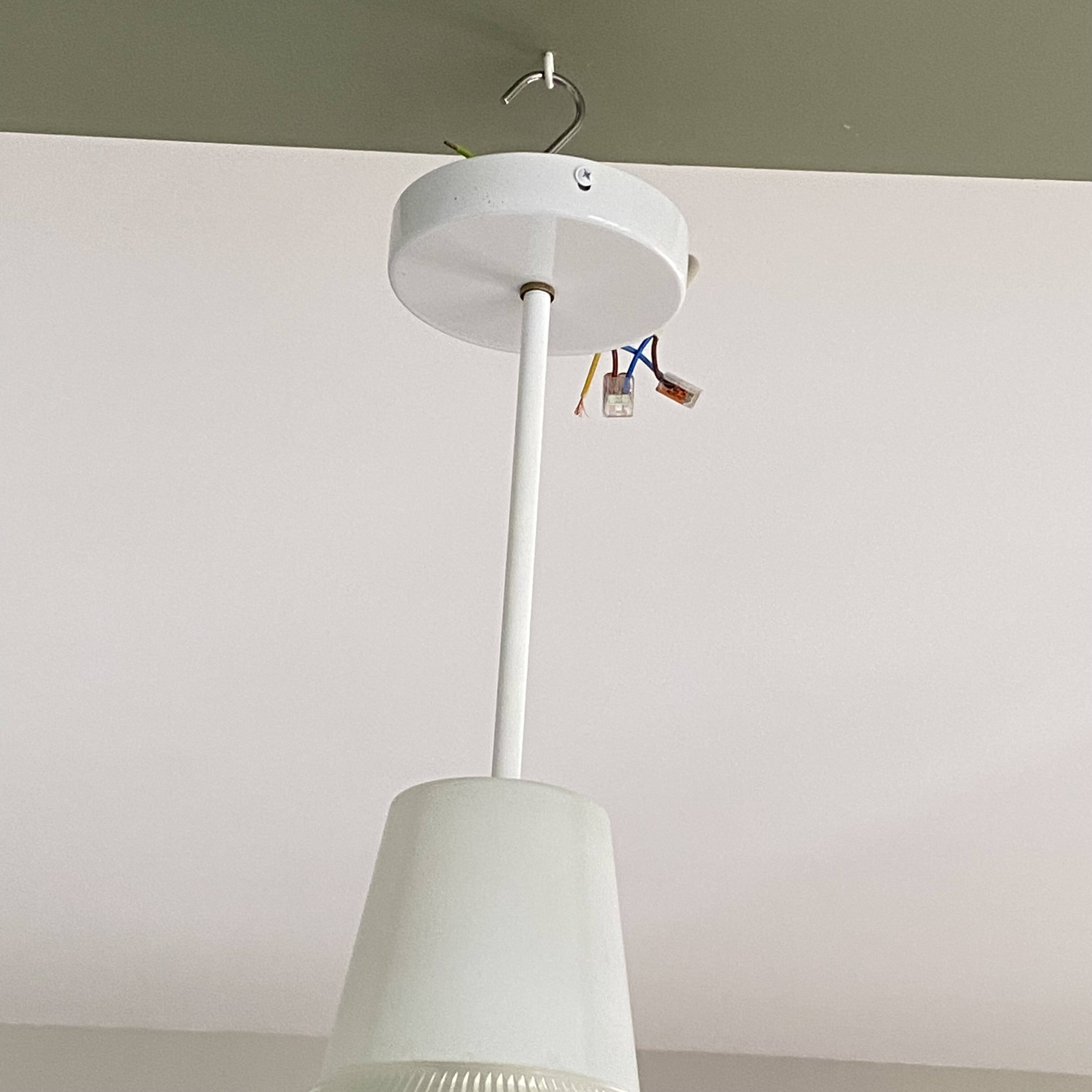 Antique holophane pendant light 1950 industrial decoration LAMP-7460