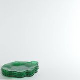 Aesthetic Movement Emerald Green Glass Leaf Plates