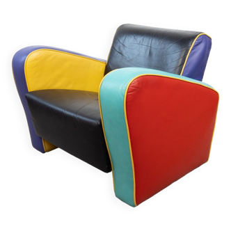 Vintage Postmodern multicolored armchair, 1980s