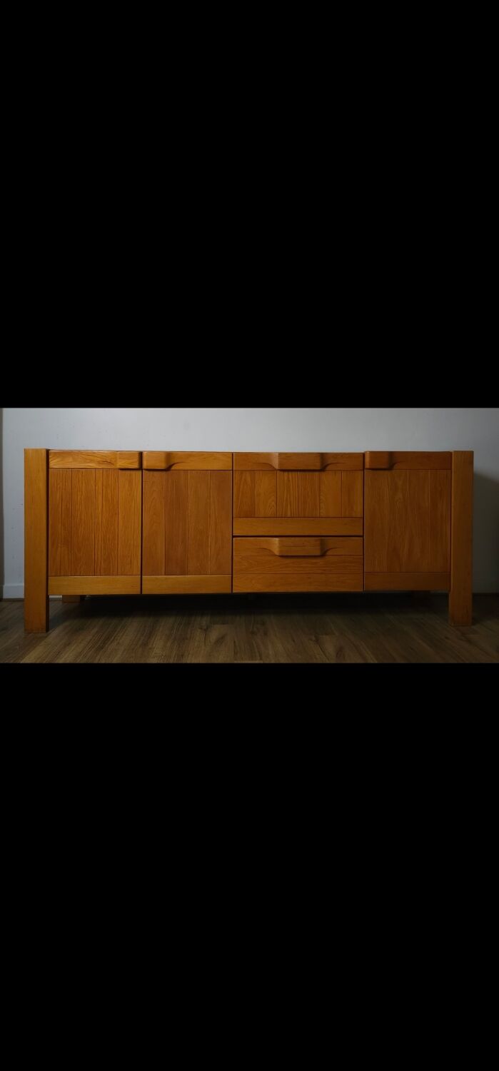 Solid Elm Buffet – Maison Regain, 1970s