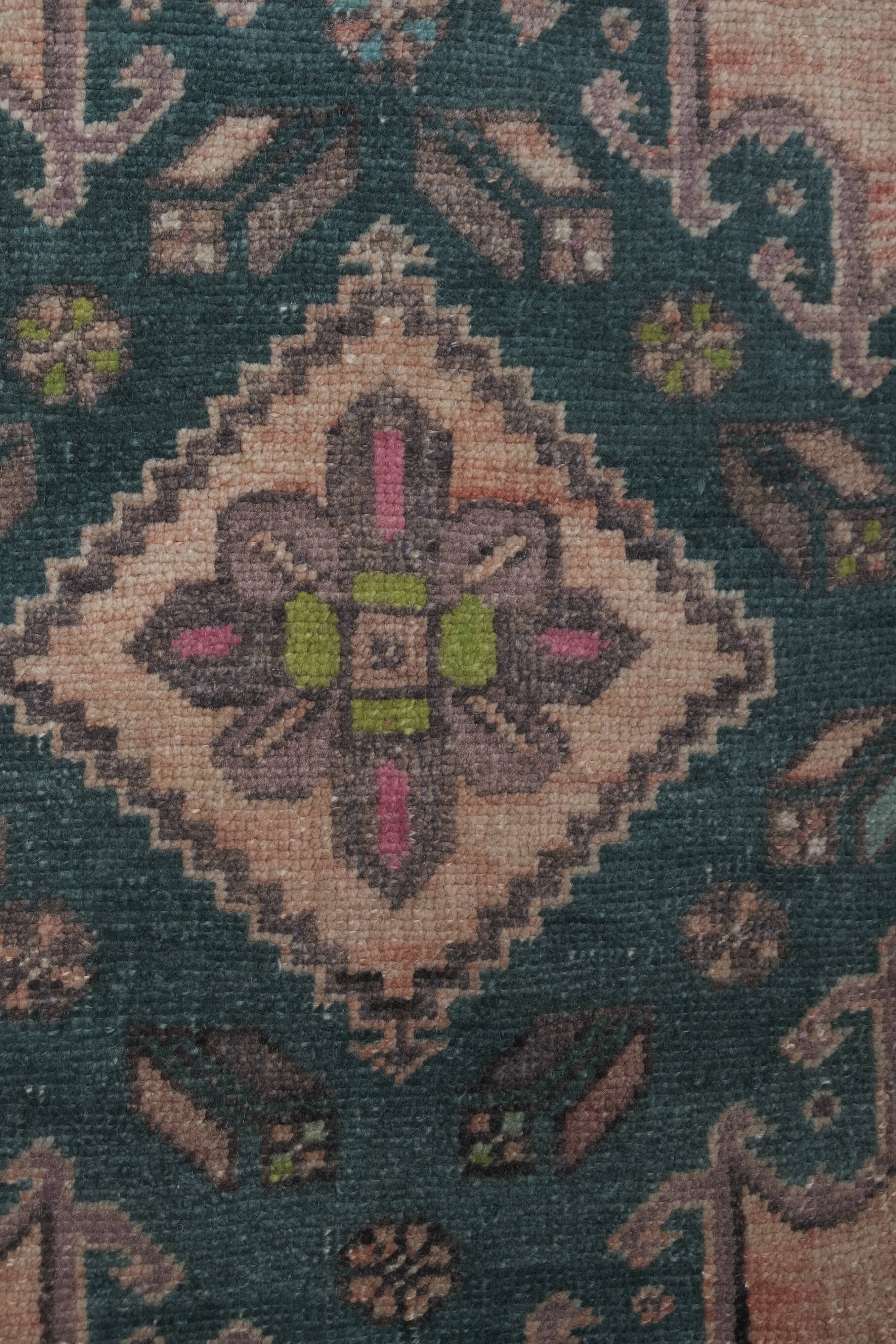 Vintage turkish rug from oushak, hand-woven 90x492 cm