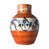 Vase céramique motifs clowns Accolay design années 60