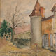Watercolor on paper Maison Bouheben in Aubagnan by G. Rémy 1932