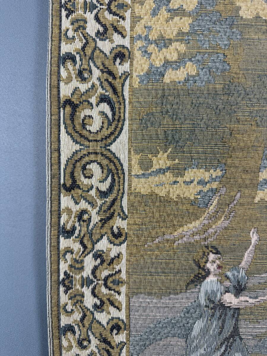 Decorative Aubusson tapestry, pastoral scene with putti.