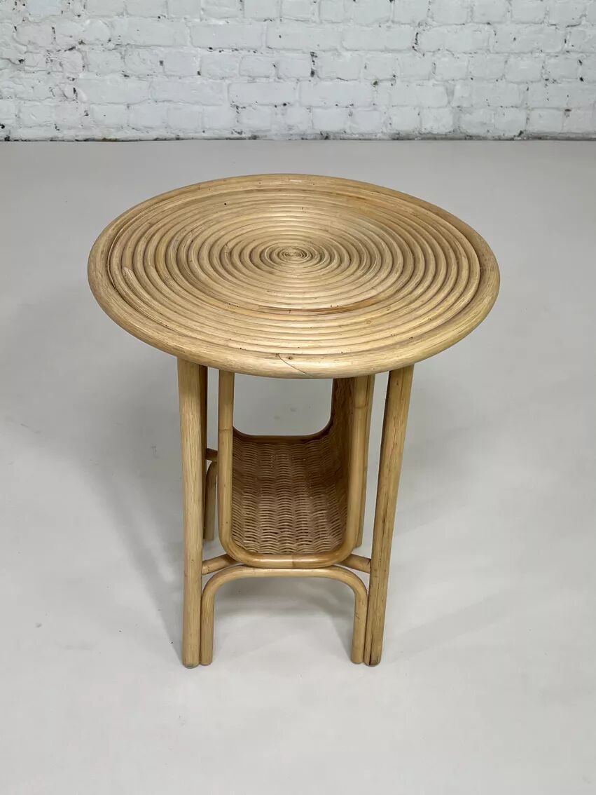 Rattan side table