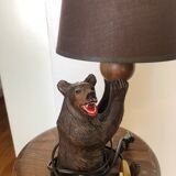 Lampe ours en bois forêt noir travail artisanal