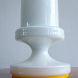 Vintage white opaline glass lamp by Valašské Meziříčí Czechoslovakia, 1970s