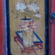 Mid century Chinese painted cabinet with 2 doors and 2 drawers