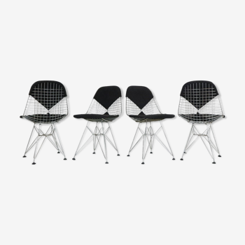 Set de 4 chaises en fil 'Bikini' « DKR-2 » par Eames pour Herman Miller, 1960
