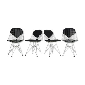 Set de 4 chaises en fil 'Bikini' « DKR-2 » par eames pour Herman Miller, 1960