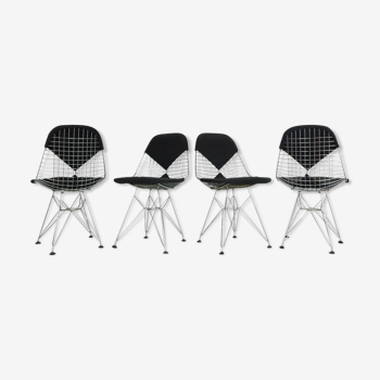 "DKR-2" Set of 4 Wire Chairs 'Bikini' by Eames for Herman Miller, 1960