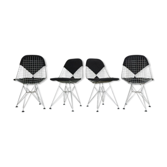 "DKR-2" Set of 4 Wire Chairs 'Bikini' by Eames for Herman Miller, 1960