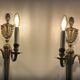 Pair of mid-19th century brass tassel sconces