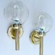 Pair Vintage Scandinavian Glass Wall Lights