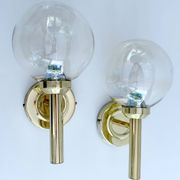 Paire d'appliques murales vintage scandinaves en verre