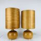 Paire de lampes boule en bois de style scandinave, années 60