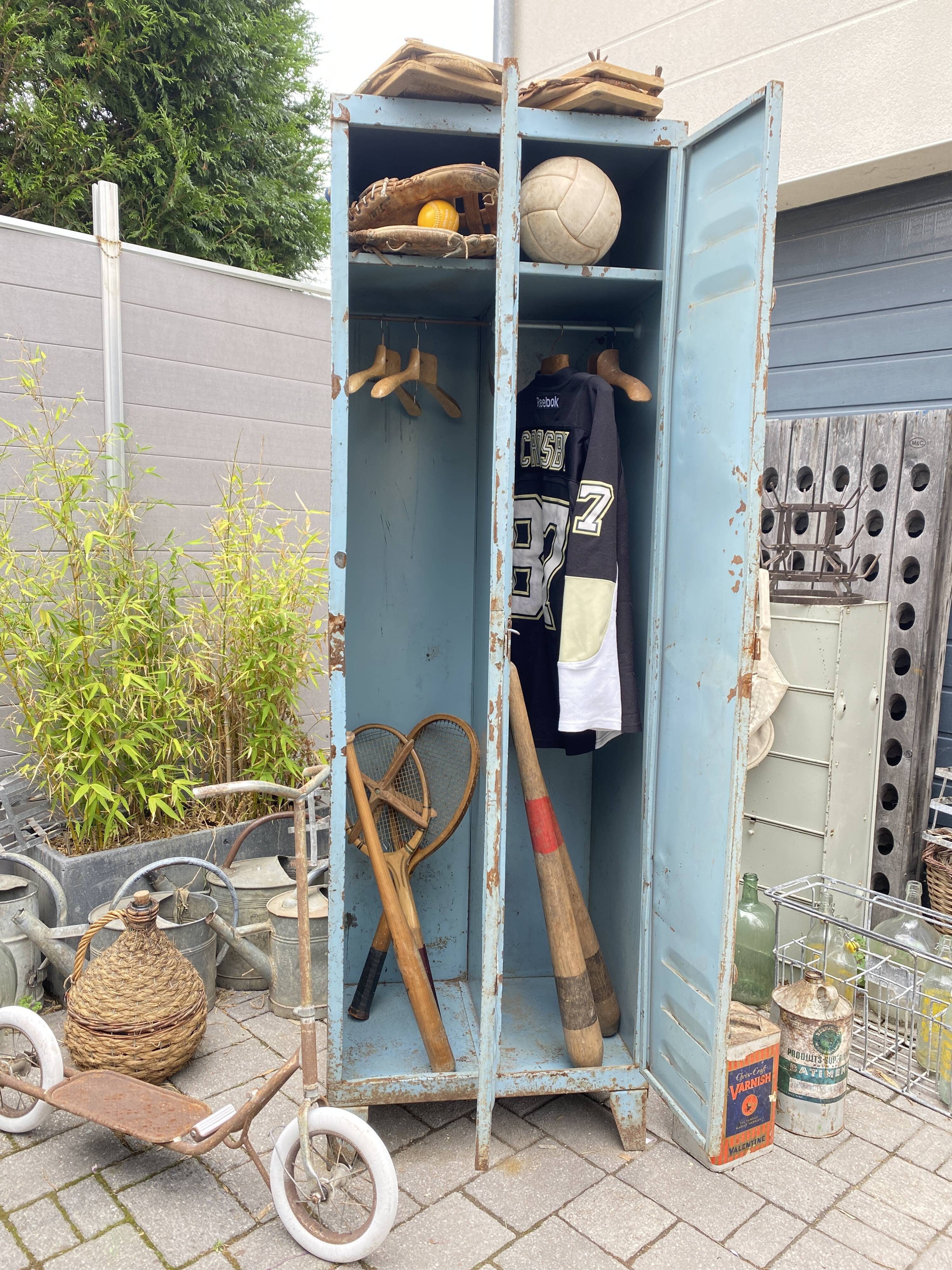 Vintage metal industrial wardrobe