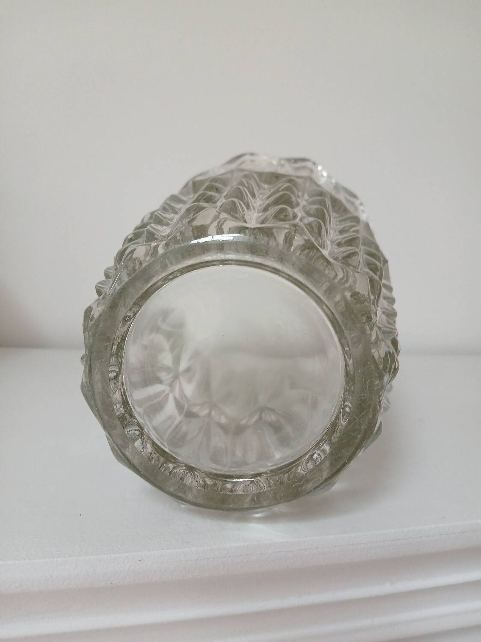 Vase en verre, motif "épis de blé"
