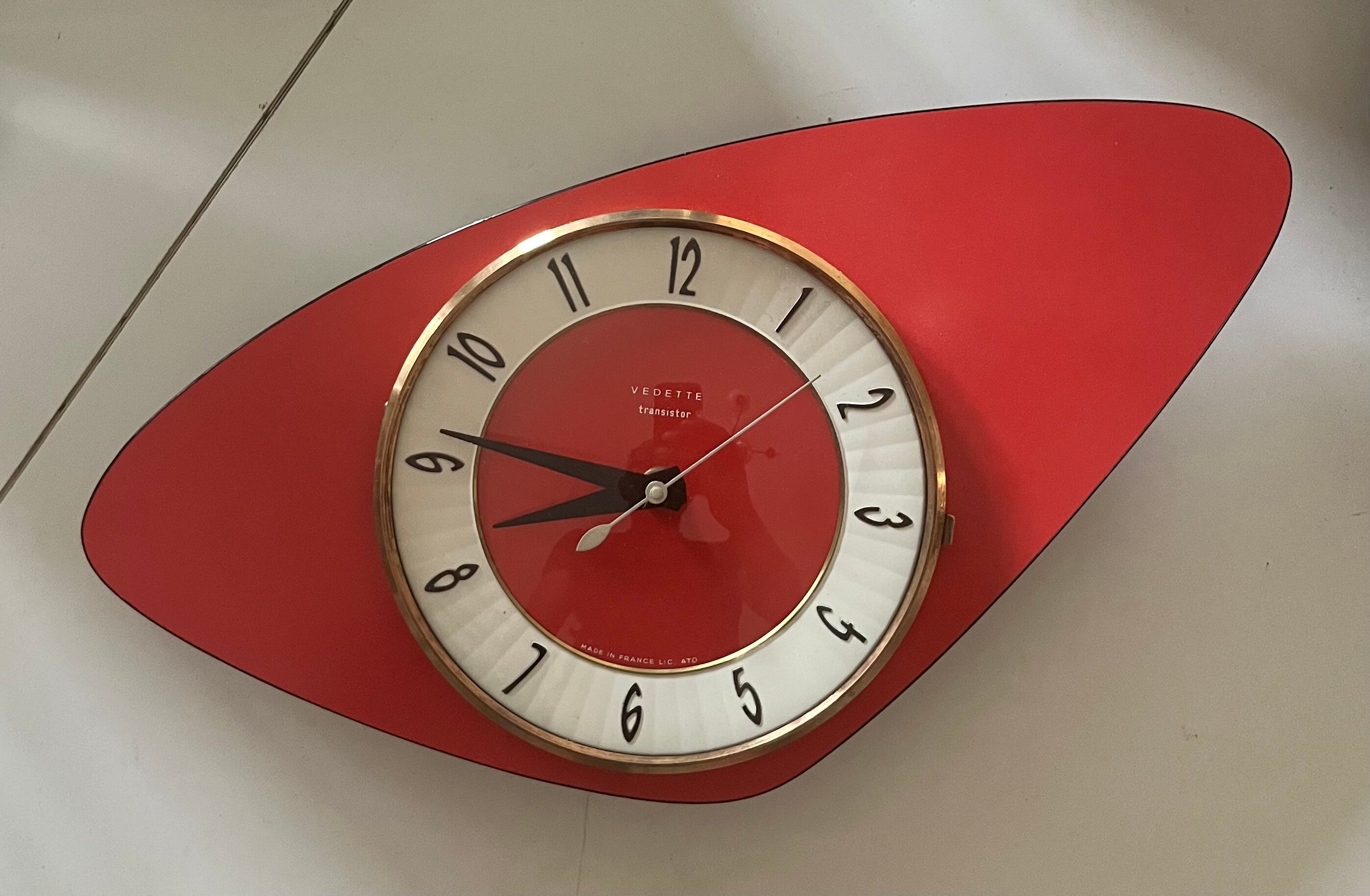 Pendule murale vintage Vedette Transistor 60