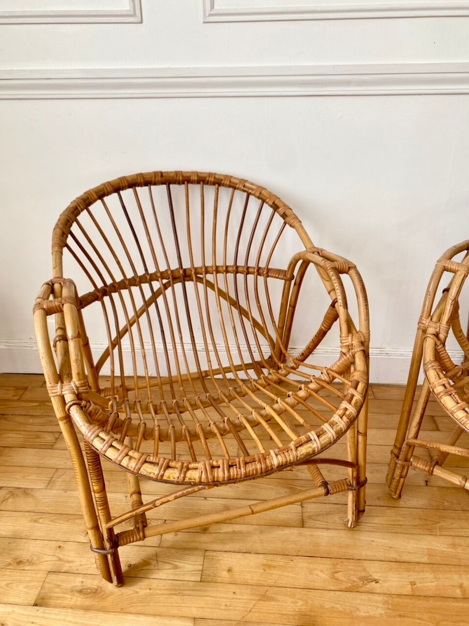 Rattan basket chairs