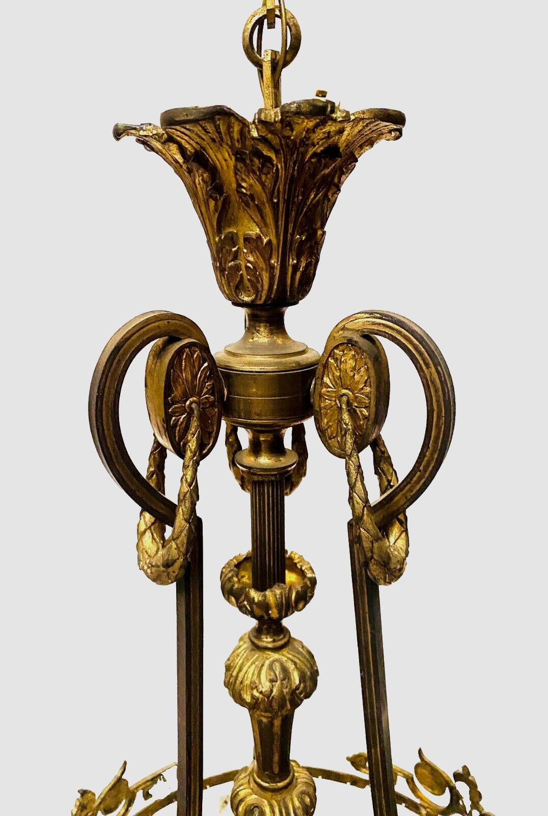Louis XV style chandelier in bronze and frosted glass 20th century