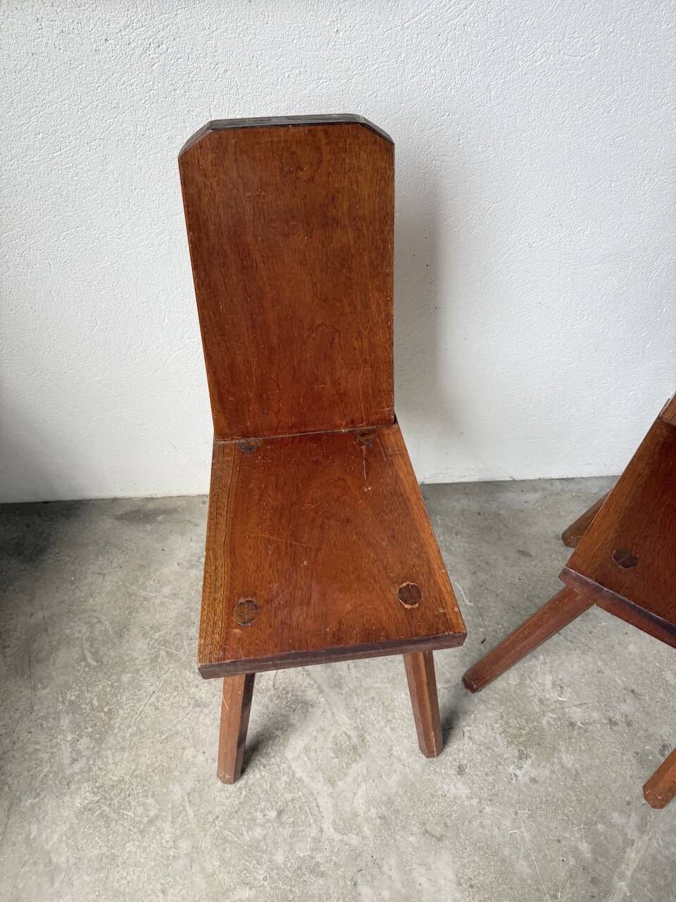 Paire de chaises brutaliste en chêne 1950