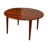Table basse ronde scandinave en teck massif 1966