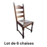 Wooden and straw chairs