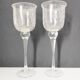 Two cracked glass lanterns 30.5 cm