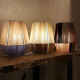 Table lamp woven in cotton thread and jute