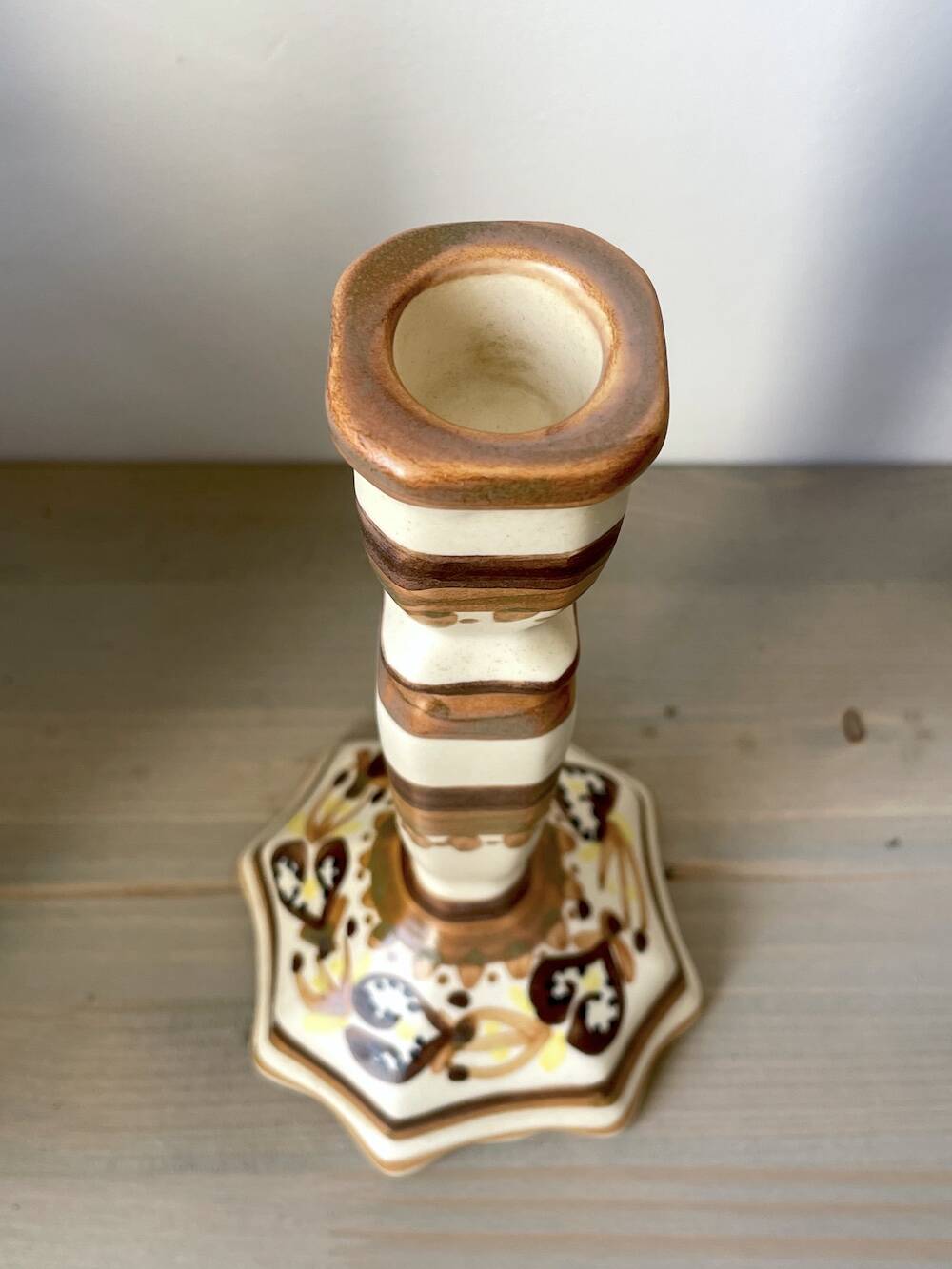 Quimper HB-Henriot earthenware candlestick