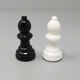 1970s black and white chess set in volterra alabaster handmade made in italy