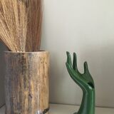 Hand baguier green ceramic 70s