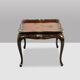 Coffee table with removable top in red and black lacquered wood. 1950s.