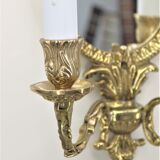 Pair Applique Mirror in Gilded Bronze Style Louis XVI