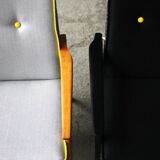 Fauteuil vintage triangles jaunes