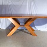 Scandinavian design extendable oval table in blond wood