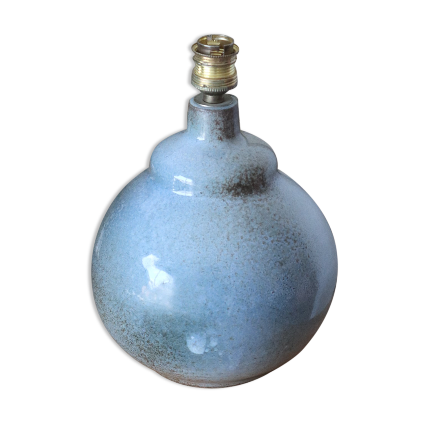 Blue ceramic ball lamp foot