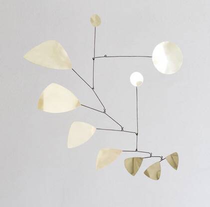 Brass and iron mobile sculpture