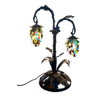 Vintage Murano cluster of grapes table lamp
