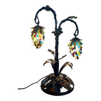 Lampe à poser vintage Murano grappe de raisins