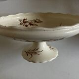 Compotier with gadroons in faience of Clairfontaine 1890 with flowers