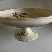 Compotier à godrons en faience de Clairfontaine 1890 à fleurs